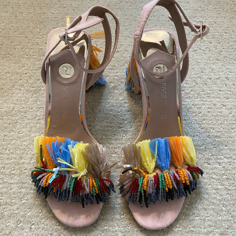 ASOS Multicolor Fringe Heels